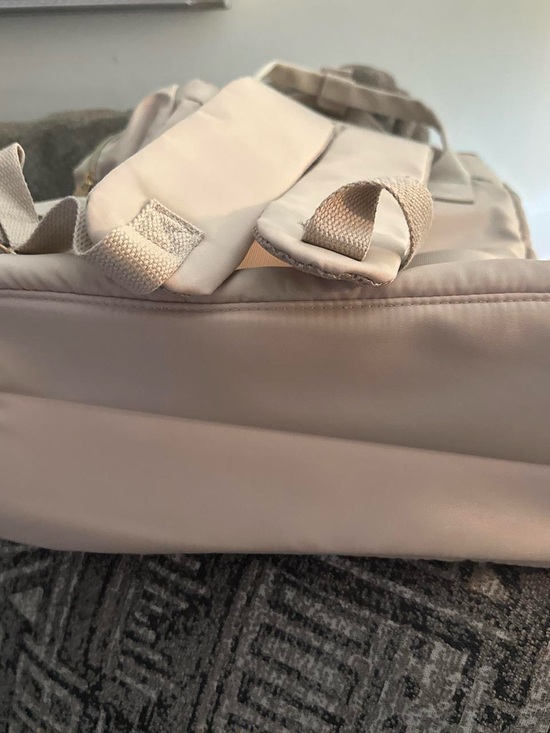 Paris Hilton Quilted Cream Backpack with Gold Logo main image 7
